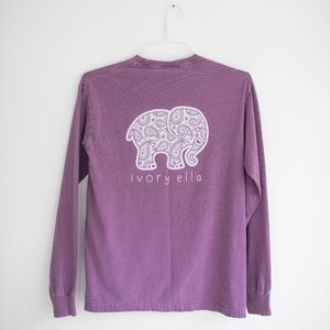 Purple Long Sleeved Ivory Ella T shirt size small